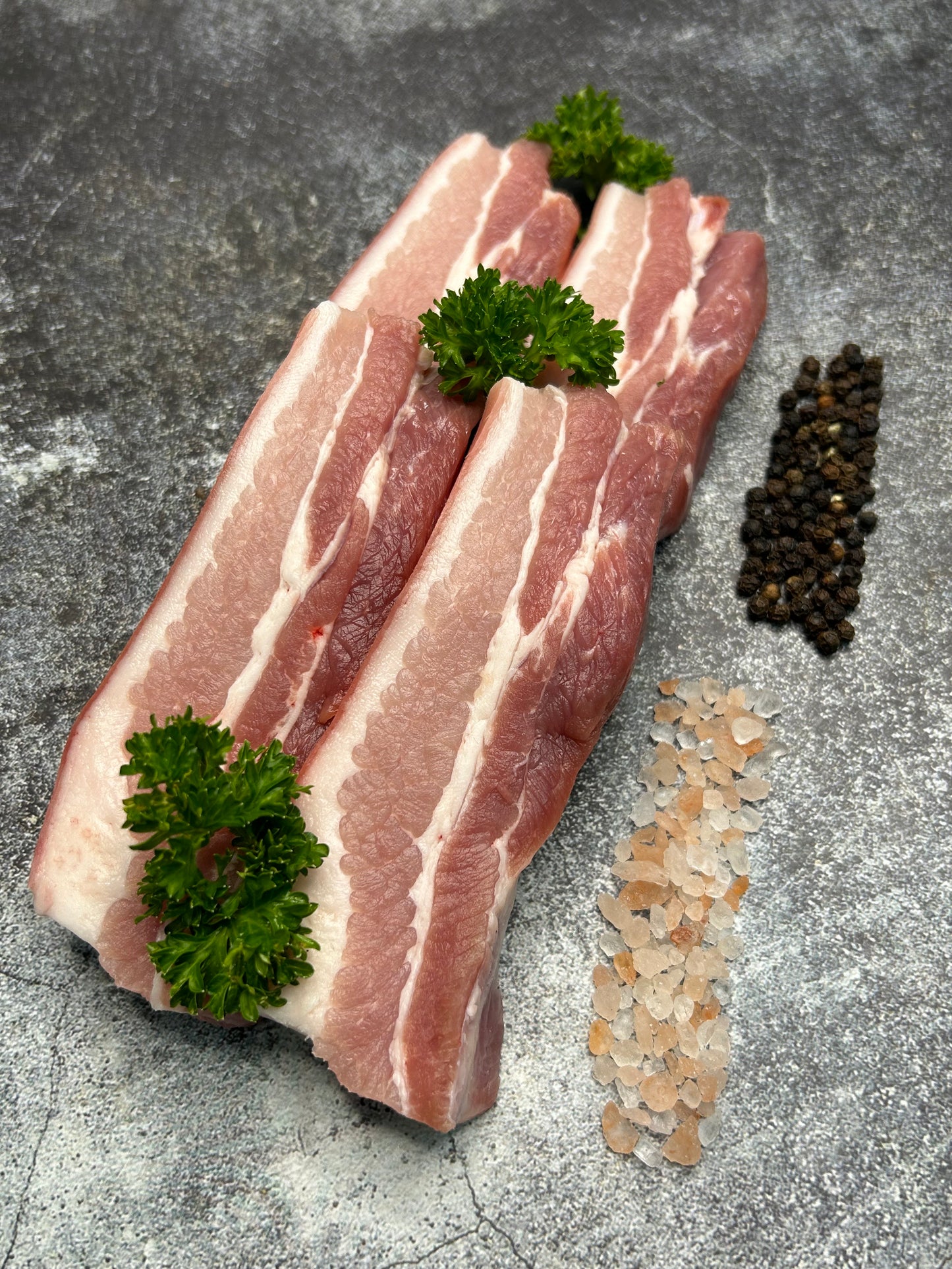 Free Range Boneless Pork Belly Strips 1kg Pack